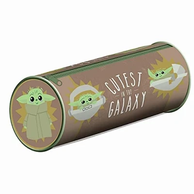 Image of Star Wars Pencil Case (The Mandalorian Grogu Expressions Design) for Stationery and Drawing Set, Gifts Men, Women Kids Official Merchandise