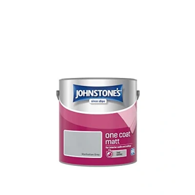 Image of Johnstone&#039;s One Coat Matt Emulsion Paint Manhattan Grey , 2.5L 389522