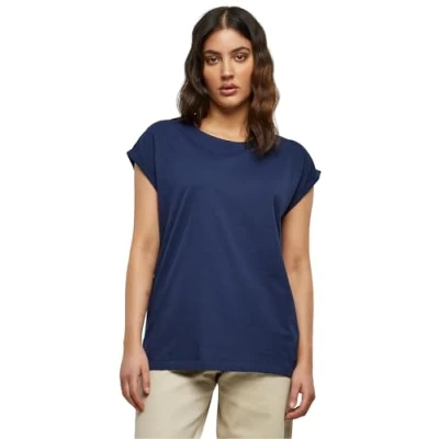 Image of Urban Classics Extended Shoulder Basic Tshirt, Women&#039;s, Size: XS, Darkblue