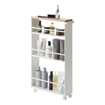 Image of Yamazaki Kitchen Trolley, Alloy Steel, White, One Size