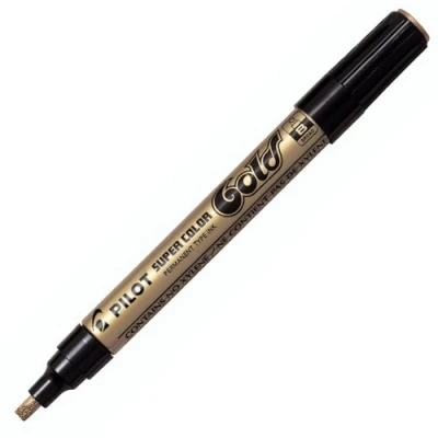 Image of Pilot Super Colour Broad Marker Chisel 4.5 mm Tip Gold, Box of 12