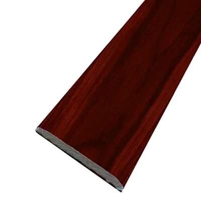 Image of Window and Door Architrave Plastic Trim D Section Rosewood 28mm 5 Metre