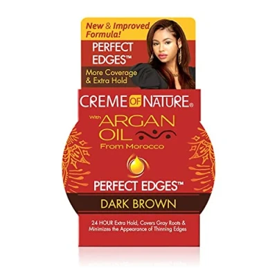 Image of Crème of Nature Moroccan Argan Oil Perfect Edges Dark Brown 64g