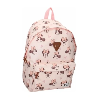 Image of mybagstory Backpack Minnie Mouse Child School Primary Bag for Girls Size 43 cm Adjustable Shoulder Straps, Pink