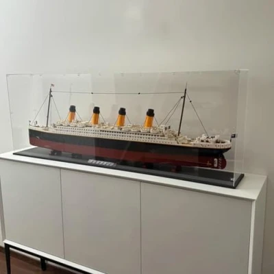 Image of DDXMML Acrylic Display Case, Compatible with Lego 10294 Titanic Model Set, Dustproof Transparent Storage Box
