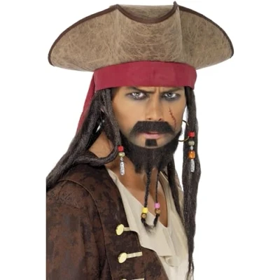Image of Pirate Hat With Dreadlocks Costume Accessory