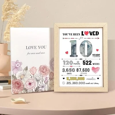 Image of Gifts for 10 Year Olds Girls Boys,Personalised 10th Birthday Card with Photo Frame,10th Boys,Birthday Money gift，Birthday Decoration kids (10th)