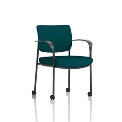 Image of Brunswick Deluxe Black Frame Back Seat Teal With Arms/Castors
