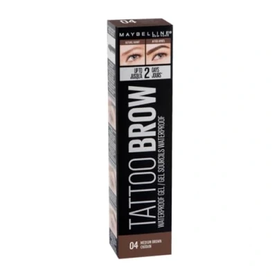 Image of Maybelline Eyebrow, Tattoo Brow Longlasting Waterproof Eyebrow Gel 04 Medium Brown