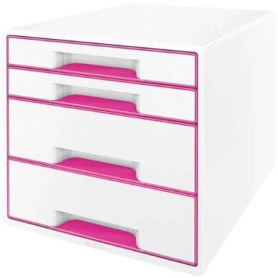 Image of Leitz 52132023 &quot;WOW&quot; 4 Drawer Cabinet Pink Metallic