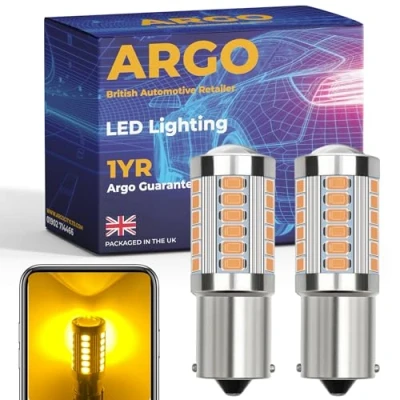 Image of 33 Smd 382 P21w Bulb Xenon Amber indicator Bulbs 12v Led Car Turn Signal Repeater 1156 Ba15s Replacement Upgrade Super Bright Light