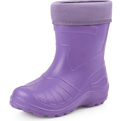 Image of Ladeheid Children&#039;s Girl&#039;s Boy&#039;s EVA Extra Light Wellington Boots Rainy Wellies Rain KL050 (Violet, 2 UK)