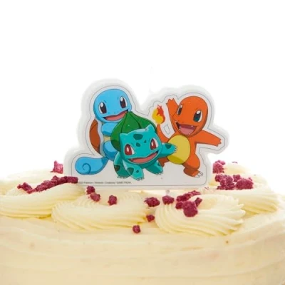 Image of Amscan 9917120 Pokémon Kids Birthday Party Cake Candle on Wooden Picks 8.3cm x 5.5cm