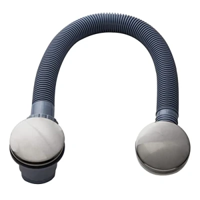 Image of Click Clack Bath Waste Overflow Pipe Plug Pop Up Push Down Design Brushed Gun Metal