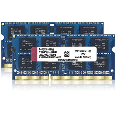 Image of DDR3 / DDR3L 16GB Kit (8GBx2) Laptop RAM 1600MHz PC3L/PC3 12800 SODIMM Non ECC Unbuffered 1.35V/1.5V 2Rx8 Dual Rank 204 Pin CL11 Notebook Computer Memory Upgrade Module(Blue)