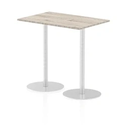 Image of Italia 1200x800mm Poseur Rectangular Table Grey Oak Top