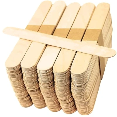 Image of Kids B Crafty 50 Jumbo Lollipop Sticks Large Wooden Popsicle and Craft 150mm x 19mm Natural Lolly for Crafting Plant Labels.