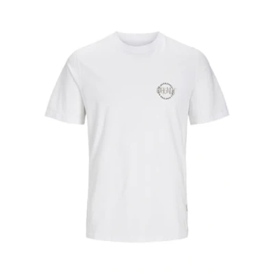 Image of JACK &amp; JONES Men&#039;s Jorbushwick Circle Tee SS Crew Neck T Shirt, Bright White, M