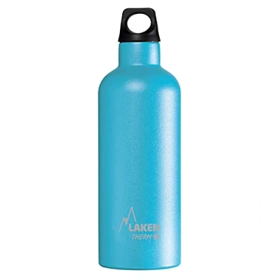 Image of Laken Thermo Futura Vacuum Insulated Stainless Steel Water Bottle Narrow Mouth, 17 Ounce, Cyan