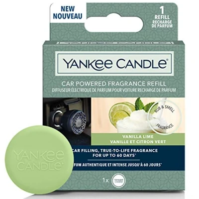 Image of Yankee Candle 1627746E Car Powered Fragrance Diffuser Refill, Vanilla Lime Air Freshener, Lasts Up To 60 Days, 1 Count