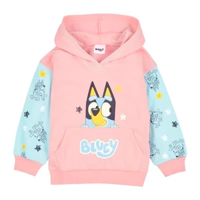Image of Bluey Girls Hoodie, Cotton Fashion Hoodie Jumper for 4 5 Years Pink
