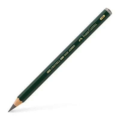 Image of Faber Castell Supreme Artist Quality 9000 Jumbo Graphite Single Pencil, With Extra Thick HB 5.3mm Lead