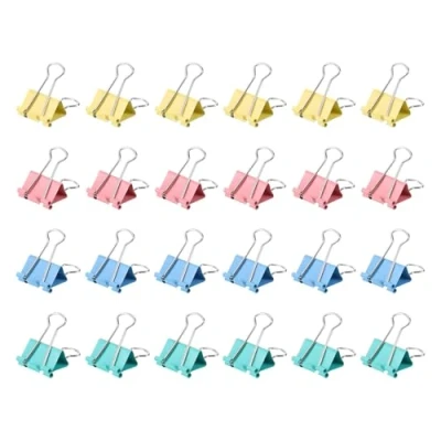 Image of M&amp;G Binder Clips 25mm/1 Inch, 48 Pcs Small Paper Clip Bag Pocket Office Supplies for Organizing Documents and Papers, Mix Colors