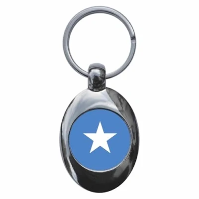 Image of Ozorath Somalia National Flag Keyring Keychain Key Ring Chain With Trolley Coin