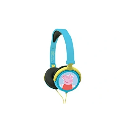 Image of Lexibook Peppa Pig Georges Stereo Headphone, kids safe, foldable and adjustable, Blue/Green, HP015PP