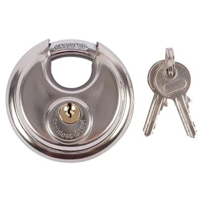 Image of Silver 7cm Stainless Steel Discus Padlock By Blackspur