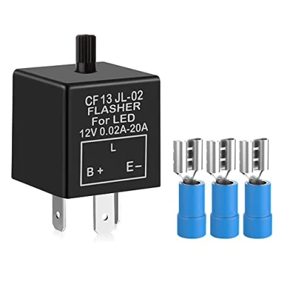 Image of Gebildet 12V 3 Pin Electronic LED Flasher Relay 0.1W 150W c/m Motorcycle Turn Signal Adjustable CF13