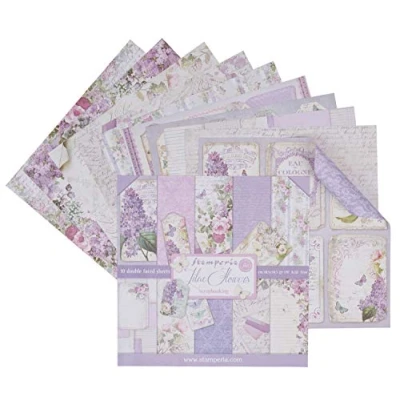 Image of Stamperia International KFT Pack 10 Sheets Double face Lilac, Paper, Multicoloured, 30.5 x (12&quot; 12&quot;)