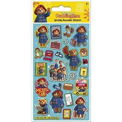 Image of Paper Projects The Adventures of Paddington Sparkly Stickers Official Licensed Product Reusable on Non Porous Surfaces,Blue,19.5cm x 9.5cm