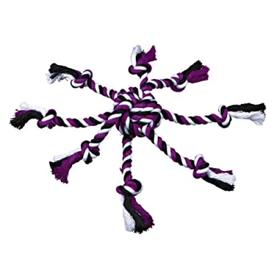 Image of Trixie Denta Fun Rope Toy with Woven in Ball for Dog, 44 x 7 cm (Color May Vary)