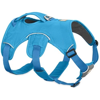 Image of Ruffwear Web Master Multi Use Dog Harness, Rugged Environments, Working Dogs, Medium Breeds, Adjustable Fit, Size: XX Small (33 43 cm), Blue Dusk