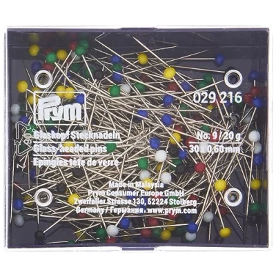 Image of Prym PRYM_029216 1 Glass Headed Pins No. 9 Assorted col 0.60 x 30 mm