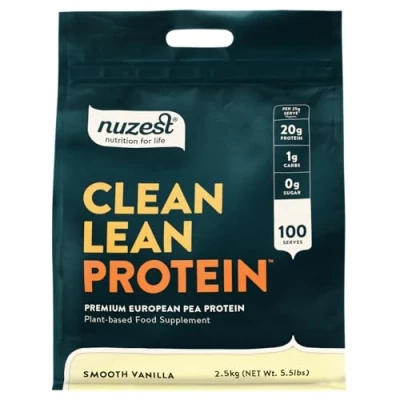 Image of Vegan Protein Powders by Nuzest Clean Lean Smooth Vanilla Plant Based Pea Shake Low Calorie &amp; Carb Gluten Free Dairy 2.5kg (100 Servings)
