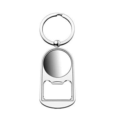 Image of ARFUKA Bottle Opener Keyring Portable Beer Key Chain Blank Tag Keychain Beverage Ring Gift for Men and Women