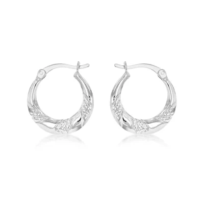 Image of Tuscany Silver Women&#039;s Sterling Rhodium Plated 18mm Rope Hoop Earrings