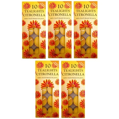 Image of 50 x Prices Citronella Tealight Candles Mosquito Fly Insect Repeller