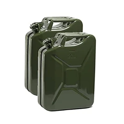 Image of Opticare 2 x 20 Litre Green Metal Jerry Can (UN Approved, GS/TUV Certification)