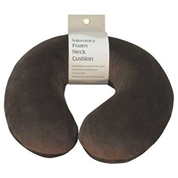 Image of Motionperformance Essentials Super Velour Luxury Memory Foam Comfort Neck Support Cushion (Travelling, Car, Plane, TV, Reading) (Brown)