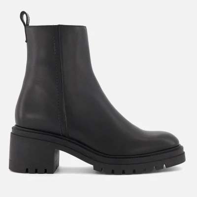 Image of Dune Ladies POSSESSIVE Cleated Block Heel Ankle Boots Size UK 8 Flat