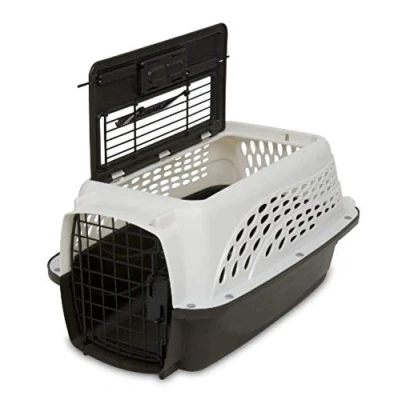 Image of Petmate 2 Door Top Load Kennel for Cats, 19 Inch, pearl white/coffee ground