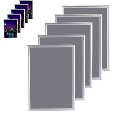 Image of Poster Frame Photo Snap Picture Holder Frames Display Wall Mounted Waterproof Aluminium Clip Certificate Pictures Photos Aluminum Alloy A2 for Home and Office Silver