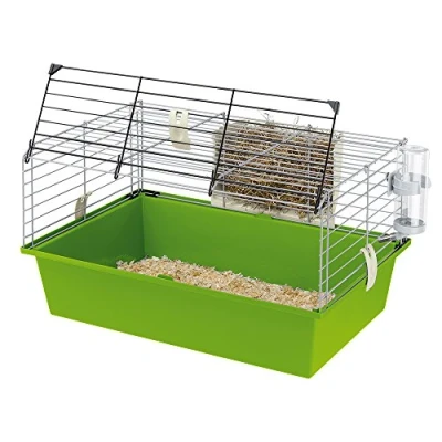 Image of Ferplast Guinea Pig Cage CAVIE 60, Small Animal Safety locking system, Metal with Plastic Bottom, Accessories included, 58 x 38 31,5 cm