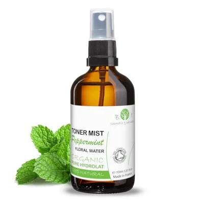 Image of B.O.T Cosmetic &amp; Wellness Organic Peppermint Hydrolat 100% Natural Skin Hydrosol Antibacterial Soothing for Greasy/Combination DIY, 100 ml Pack of 1