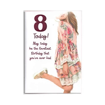 Image of Birthday Card for Eight (8) Year Old Girl Free Post (UK)