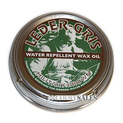 Image of Altberg Leder Gris Water Repelling Leather Boot Wax Oil Waterproofing for Brown Military Boots 40g Tin