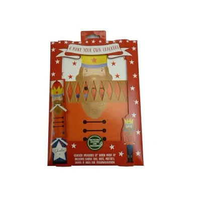 Image of thompson cooper ltd 12&quot; MYO Christmas Crackers Make Your Own DIY With Raffia Ties, Hats, Mottos Area For Personalisation Pack of 6 (MYO, Nutcracker)